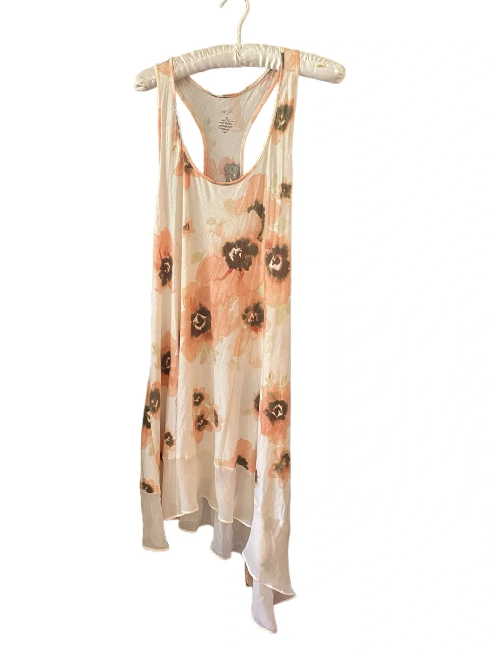 Jessica Simpson Floral Racerback Slip Dress Asymmetric Layered Hem Medium